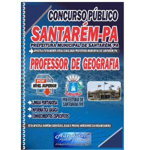 Capa de Apostila concurso de Santarém-PA 2023 – Geografia