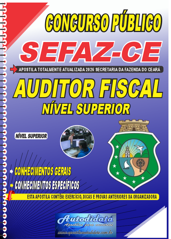 Capa de Apostila Concurso Sefaz CE 2026 Auditor-Fiscal da Fazenda Estadual do Ceará