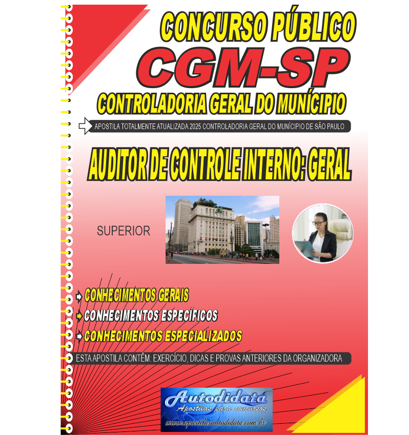 Capa de Apostila concurso CGM SP 2025 – Auditor Controle Interno Geral