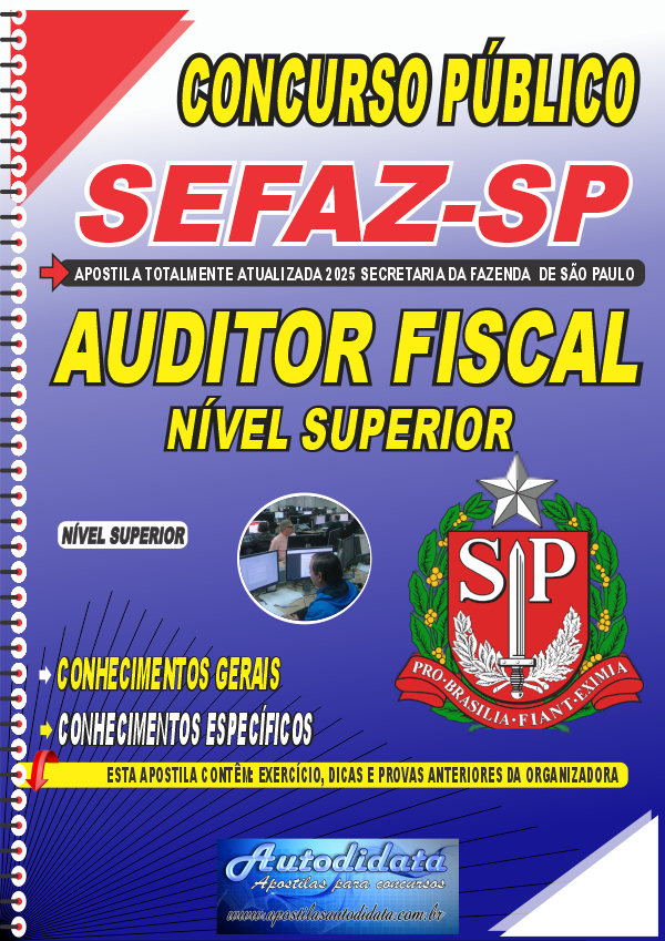 Capa de Apostila Concurso Sefaz SP Auditor Fiscal Receita Estadual