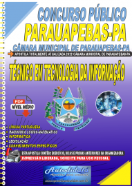 Apostila Digital Concurso Cmera Municipal de Parauapebas - PA 2022 Tcnico em Tecnologia da Informao