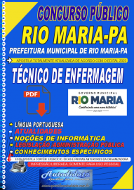 Apostila digital concurso da Prefeitura Municipal de Rio Maria-PA 2023  Tcnico de Enfermagem