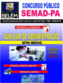 Apostila digital Concurso da SEMAD - PA 2020 - Auxiliar de Administrao