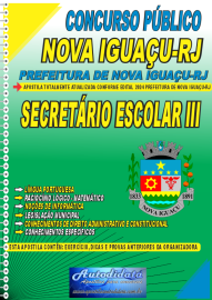 Apostila Impressa Concurso Nova Iguau - RJ 2024 Secretrio Escolar lll