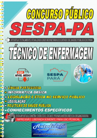 Apostila Digital Concurso SESPA-Secretaria de Estado da Sade-PA 2021 Tcnico em Enfermagem