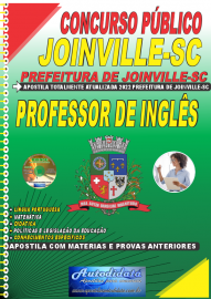Apostila Impressa Concurso Prefeitura de Joinville - SC 2022 Professor de Ingls