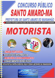 Apostila Impressa Concurso Santo Amaro-MA 2022 Motorista