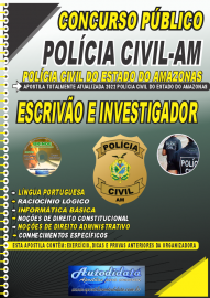 Apostila Impressa Concurso Público PC-AM 2022 Escrivão e Investigador