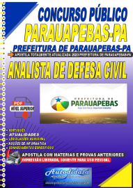 Apostila digital concurso da Prefeitura de Parauapebas 2023 - ANALISTA DE DEFESA CIVIL 