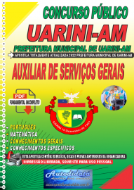 Apostila Digital Prefeitura de Uarini - AM 2022 Auxiliar de Serviços Gerais