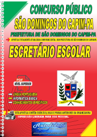 Apostila Digital Concurso Prefeitura de So Domingos do Capim - PA 2024 Secretrio Escolar