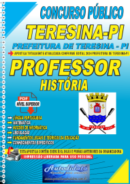 Apostila Digital Concurso Prefeitura de Teresina - PI 2024 Professor de História