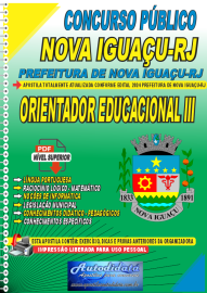 Apostila Digital Concurso Nova Iguaçu - RJ 2024 Orientador Educacional lll