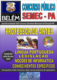 Apostila Impressa Concurso Pblico SEMEC - PA 2020 Professor de Artes