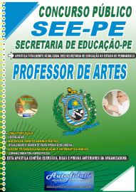 Apostila Impressa Concurso Secretaria de Educação do Estado de Pernambuco SEE-PE 2022 Professor de Artes