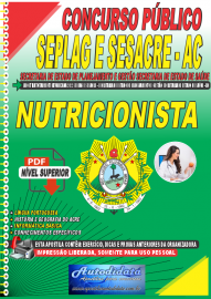 Apostila Digital Concurso SEPLAG e SESACRE -AC 2022 Nutricionista