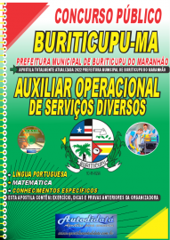 Apostila Impressa Concurso Prefeitura de Buriticupu - MA 2022 Auxiliar Operacional de Serviços Diversos