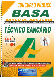 Apostila Digital Concurso BASA Banco da Amazônia 2022 Técnico Bancário