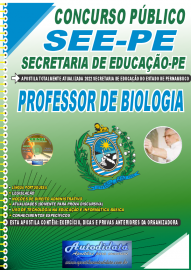 Apostila Impressa Concurso SEE-PE Secretaria de Educação do Estado de Pernambuco 2021 Professor de Biologia
