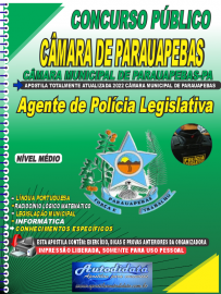 Apostila impressa Câmara Municipal de Parauapebas 2022 - Agente de Polícia Legislativa