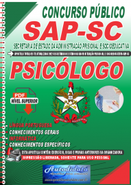 Apostila Digital Concurso Secretaria de Estado da Administração Prisional e Socioeducativa - SAP-SC 2022 Psicólogo
