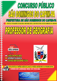 Apostila Digital Concurso Prefeitura de So Domingos do Capim - PA 2024 Professor de Geografia