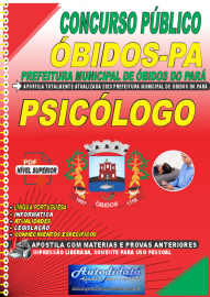 Apostila Digital Concurso Prefeitura de bidos - PA 2023 Psiclogo