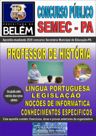 Apostila Impressa Concurso Pblico SEMEC - PA 2020 Professor de Histria