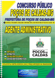 Apostila Impressa Concurso Poos de Caldas - MG 2024 Agente Administrativo