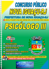 Apostila Digital Concurso Nova Iguau - RJ 2024 Psiclogo lll
