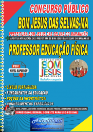 Apostila digital concurso Prefeitura Municipal de Bom Jesus das Selvas-MA 2023  Professor de EDUCAO FSICA 