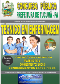 Apostila Impressa Concurso Prefeitura Municipal de Tucum - PA 2019 Tcnico em Enfermagem