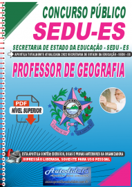 Apostila Digital Concurso Secretaria do Estado da Educao-SEDU-ES 2022 Professor de Geografia