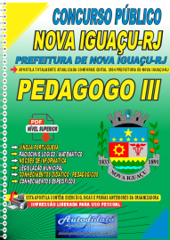 Apostila Digital Concurso Nova Iguau - RJ 2024 Pedagogo lll