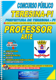 Apostila Digital Concurso Prefeitura de Teresina - PI 2024 Professor de Arte