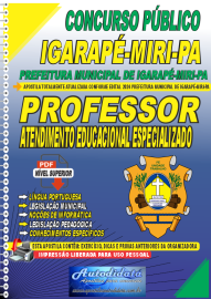 Apostila Digital Concurso Igarap-Miri - PA 2024 Professor de Atendimento Educacional Especializado
