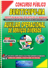 Apostila Digital Concurso Prefeitura de Buriticupu - MA 2022 Auxiliar Operacional de Servios Diversos