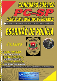 Apostila impressa concurso da Polícia Civil do Estado de São Paulo 2023 - Escrivão de Polícia