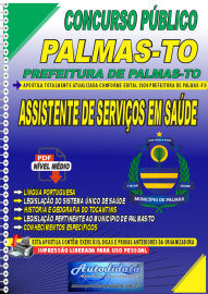 Apostila Digital Concurso Prefeitura de Palmas - TO 2024 Assistente de Servios em Sade
