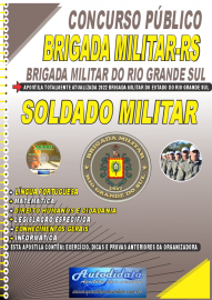 Apostila Impressa Concurso Público Brigada Militar-RS 2022 Soldado Militar