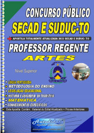 Apostila impressa concurso da SEDUC-TO 2023 - Professor Regente ARTES