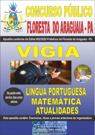 Apostila Impressa Concurso Pblico Prefeitura de Floresta do Araguaia - Pa 2020 rea Vigia