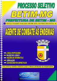 Apostila Impressa Processo Seletivo Prefeitura de Betim - MG 2024 Agente de Combate s Endemias