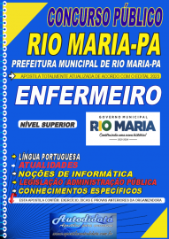 Apostila impressa concurso da Prefeitura Municipal de Rio Maria-PA 2023 – ENFERMEIRO