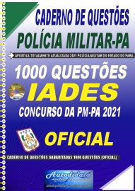 Apostila Impressa Caderno de Questões PM-PA 2021 1000 Questões Gabaritadas Oficial