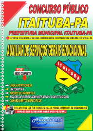 Apostila Digital Concurso Prefeitura de Itaituba - PA 2024 Auxiliar de Servios Gerais Educacional