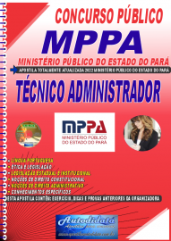 Apostila Impressa Ministério Público do Pará - MPPA 2022 Técnico - Administrador