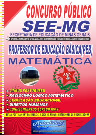 Apostila impressa Concurso pblico SEE-MG 2023 cargo Professor de Matemtica