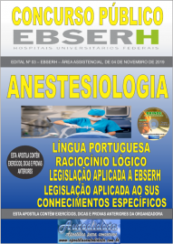 Apostila Impressa Concurso EBSERH - 2019 Anestesiologia