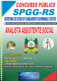 Apostila Impressa Concuso Público SPGG-RS 2021 Analista Assistente Social